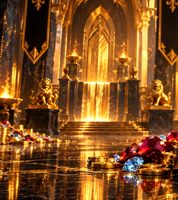 Royal architectural details, gold ornament and the light of the treasury